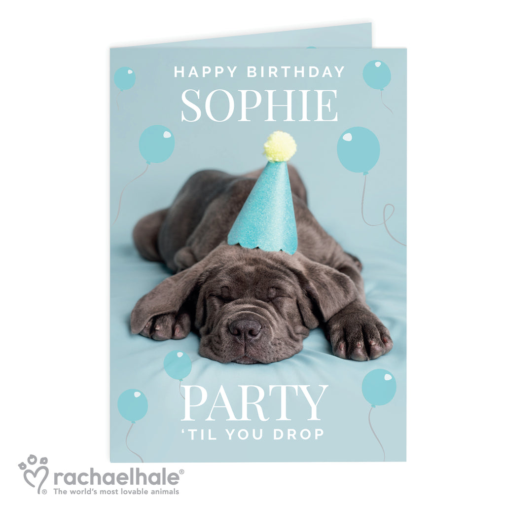 Personalised Rachael Hale 'Party 'Til You Drop' Card