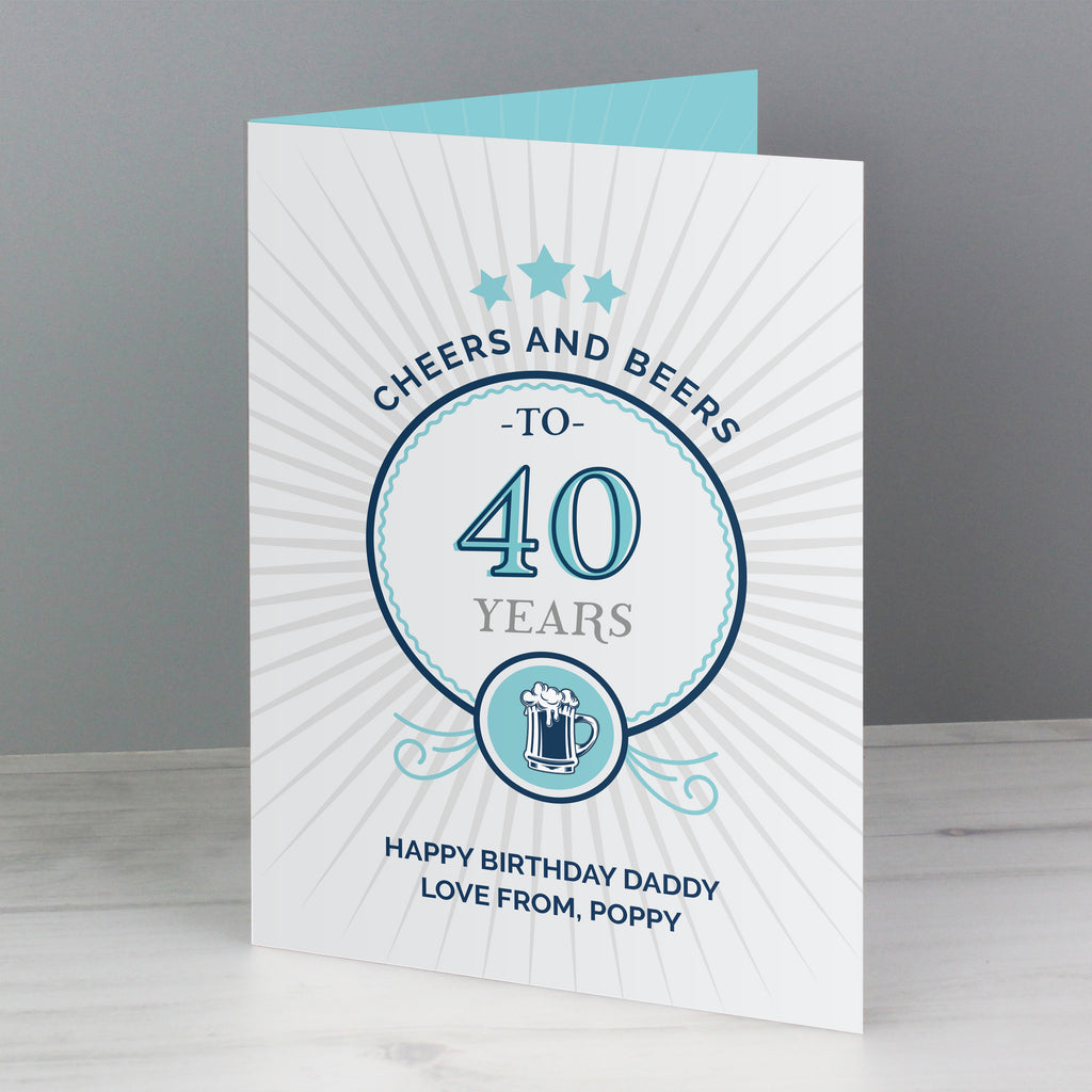 Personalised Cheers and Beers Birthday Card