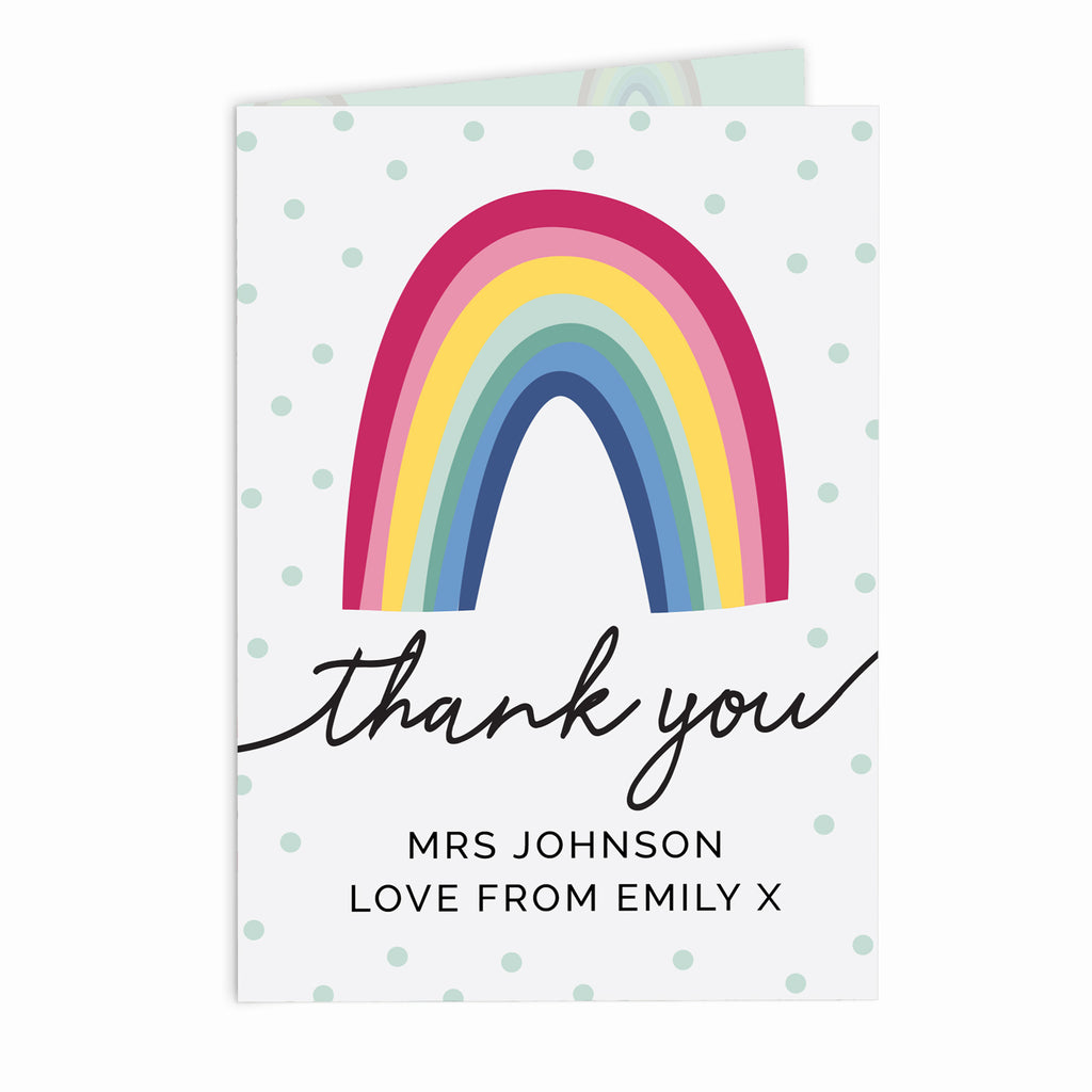 Personalised Rainbow Thank You Card