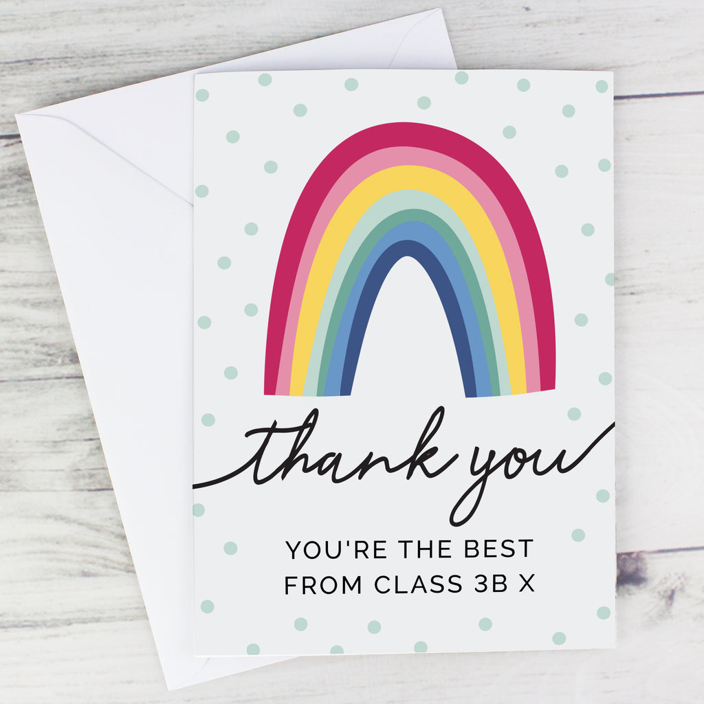 Personalised Rainbow Thank You Card