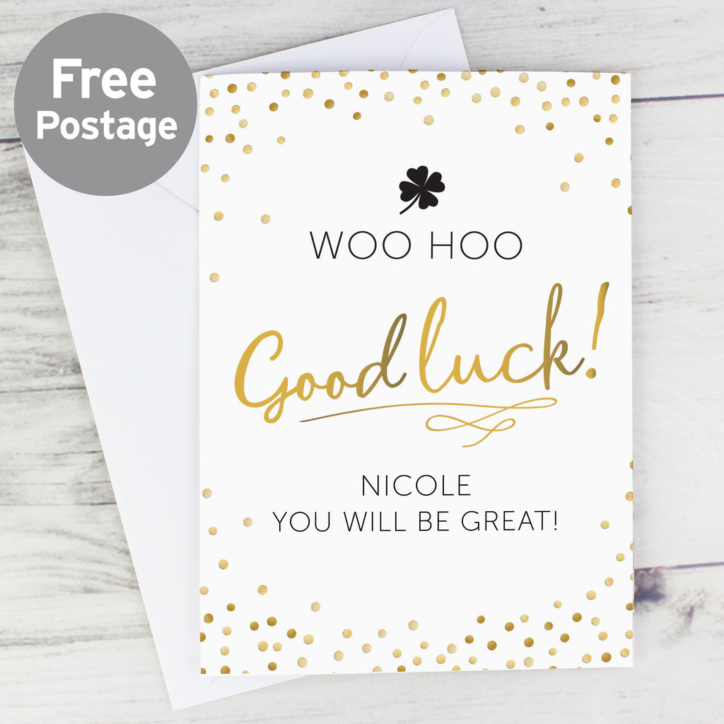 Personalised Good Luck Card