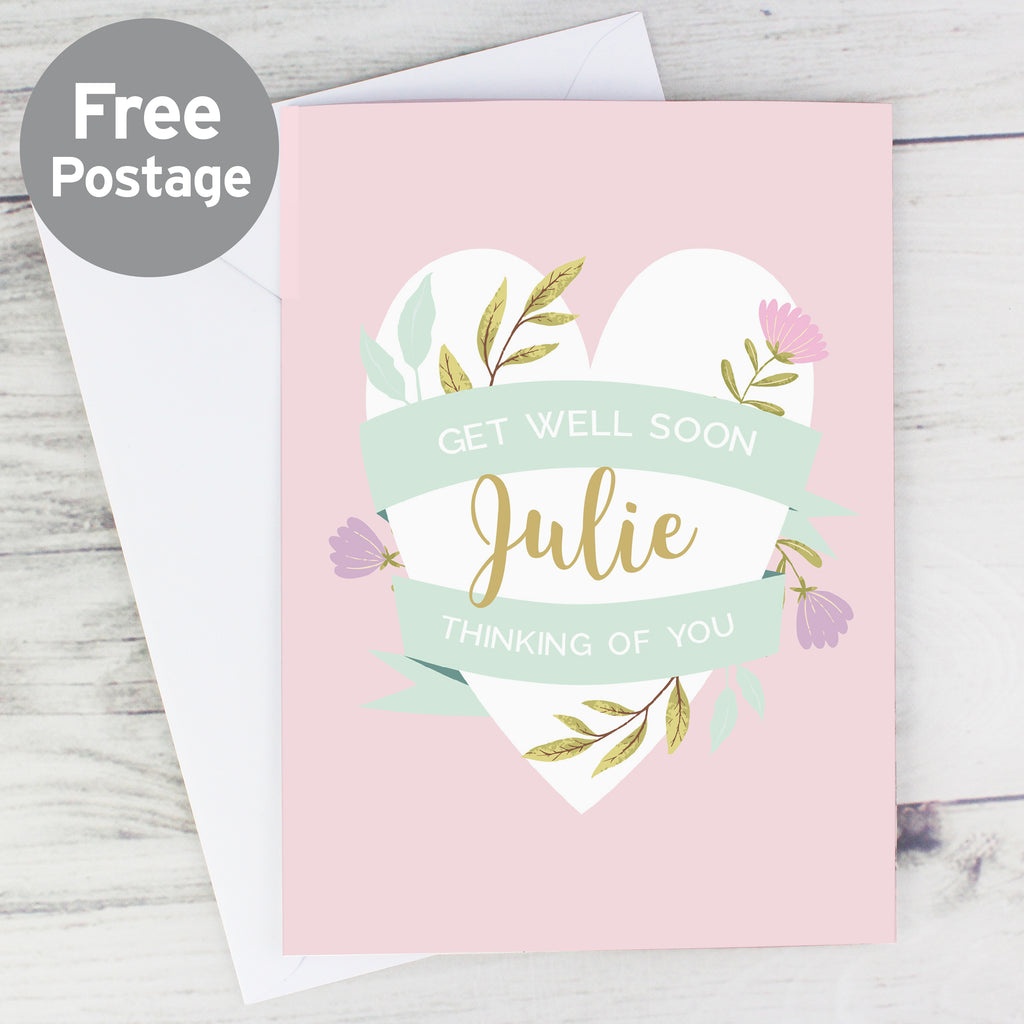 Personalised Floral Heart Card