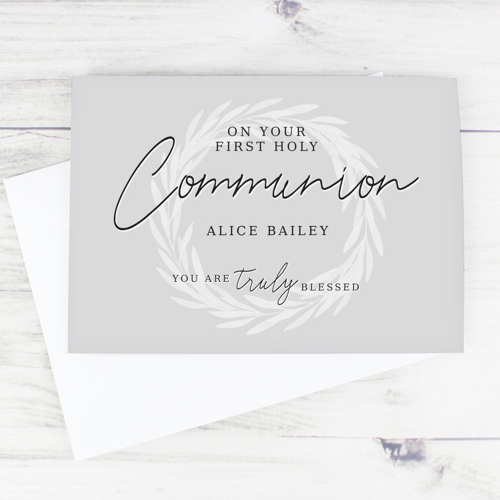 Personalised Truly Blessed First Holy Communion Card