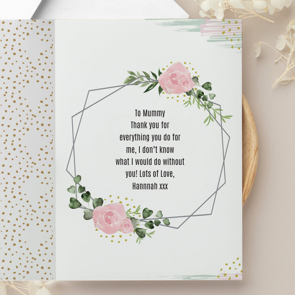 Personalised Floral Abstract Photo Upload Card