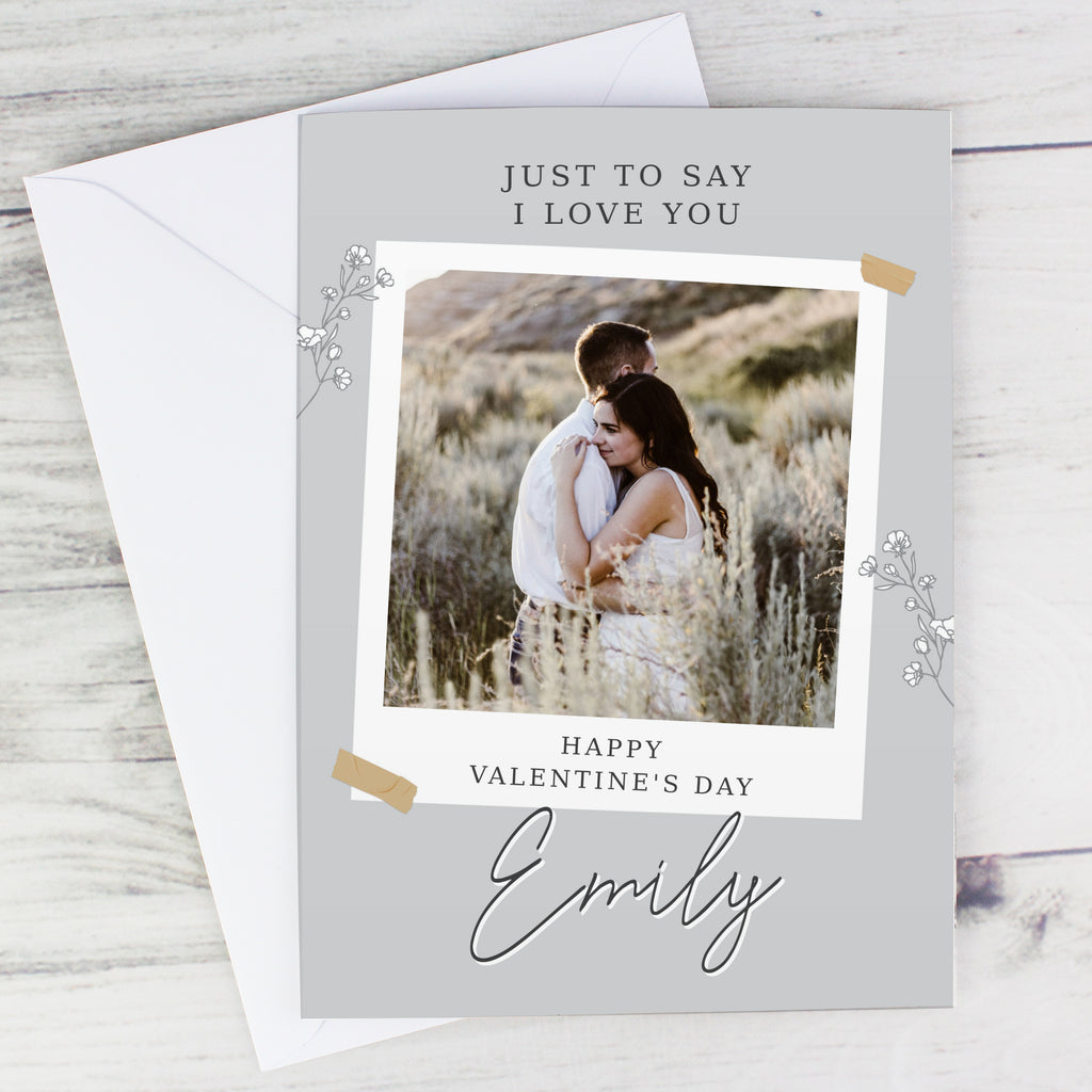 Personalised Grey Snapshot Photo Upload Greeting Card