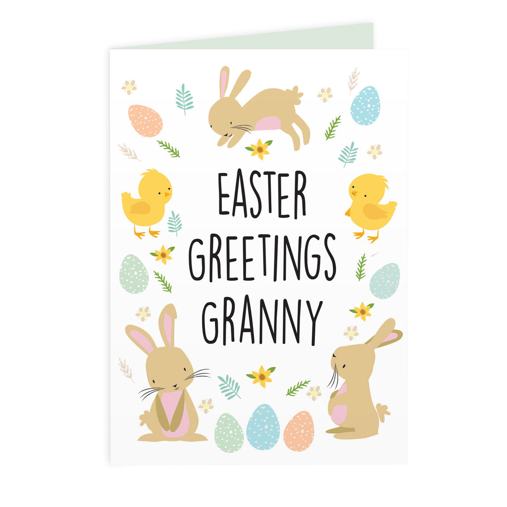 Personalised Easter Bunny & Chick Card