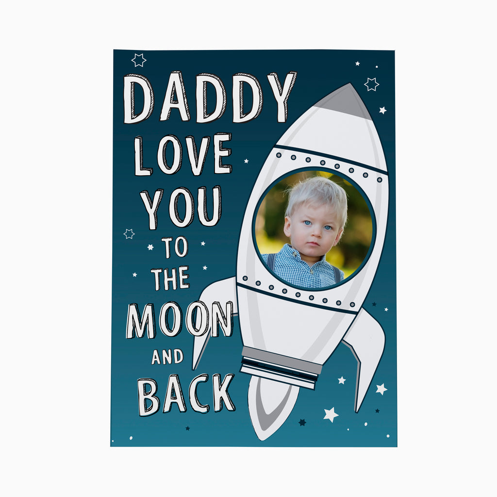 Personalised Moon & Back Photo Upload Card