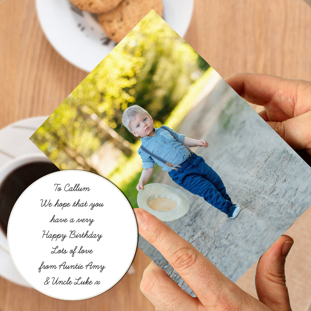 Personalised Photo Upload Card - Cursive Font