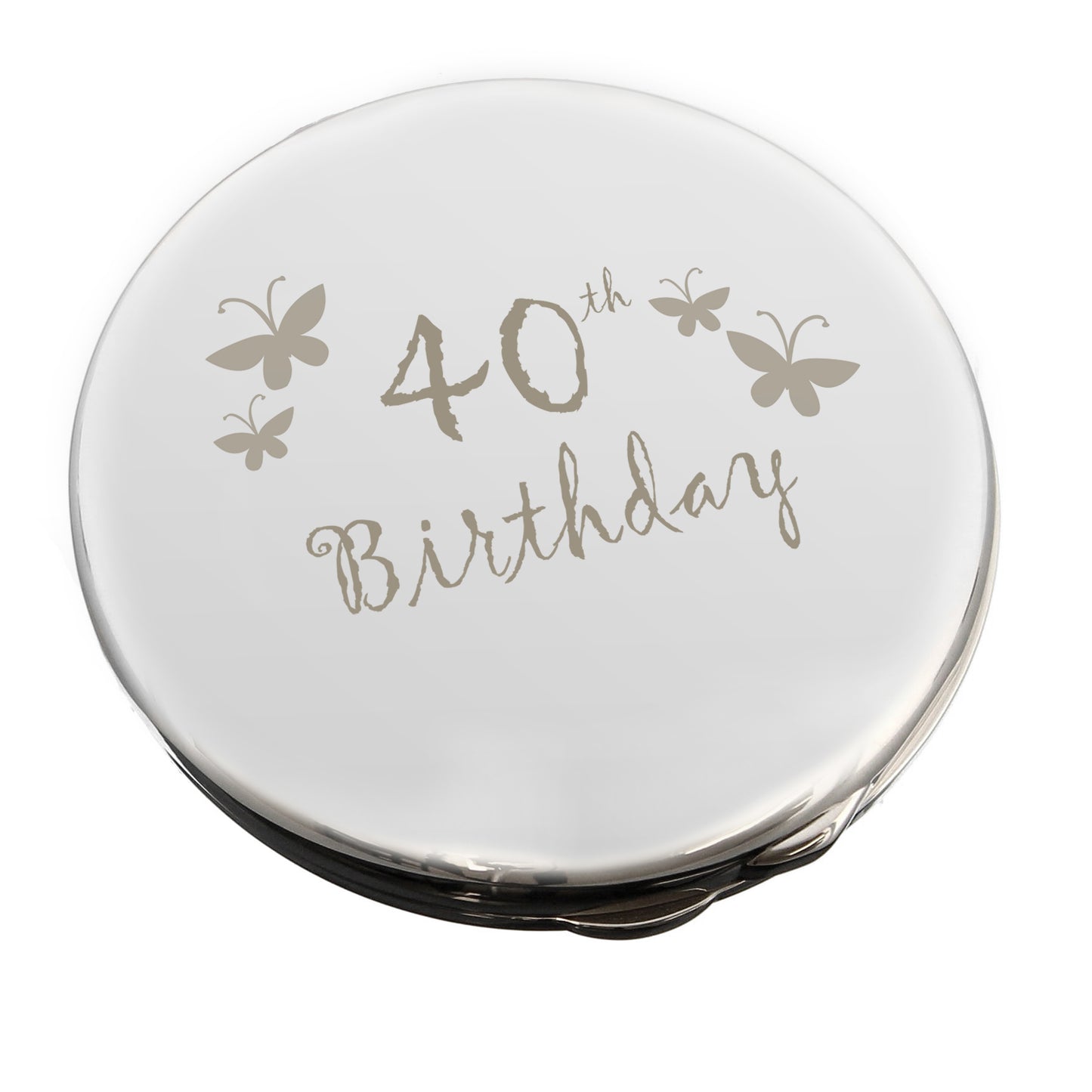 40th Butterfly Round Compact Mirror