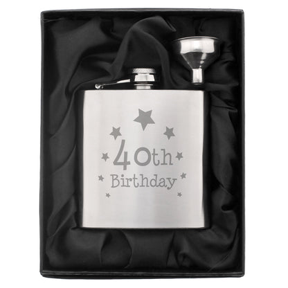 40th Birthday Hip Flask