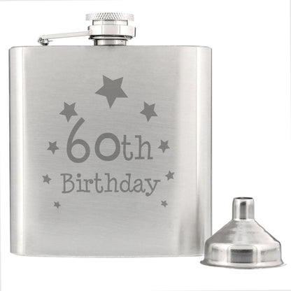 60th Birthday Hip Flask