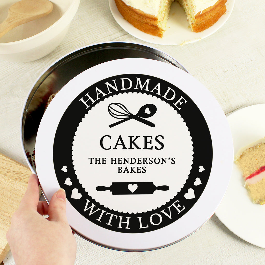 Personalised Handmade With Love Cake Tin