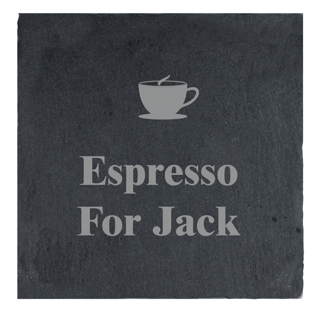 Personalised Hot Drink Motif Single Slate Coaster