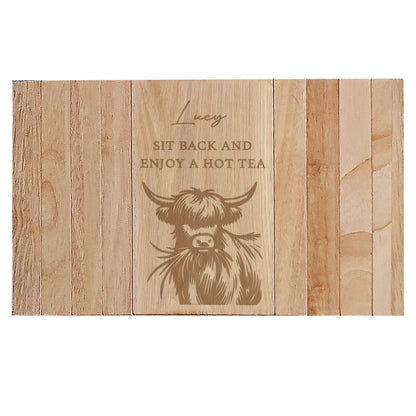 Personalised Highland Cow Sofa Tray