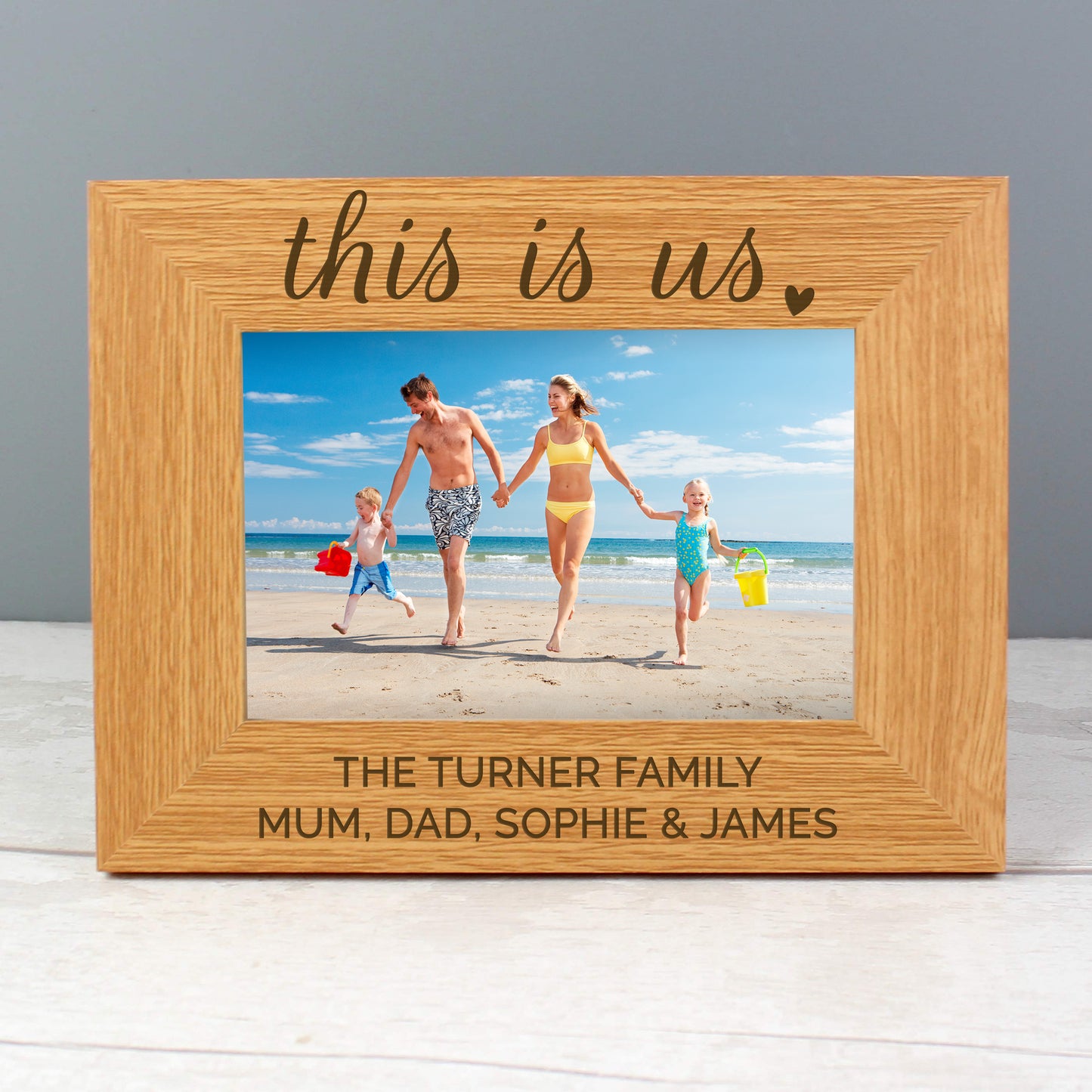 Personalised 'This Is Us' 6x4 Landscape Wooden Photo Frame