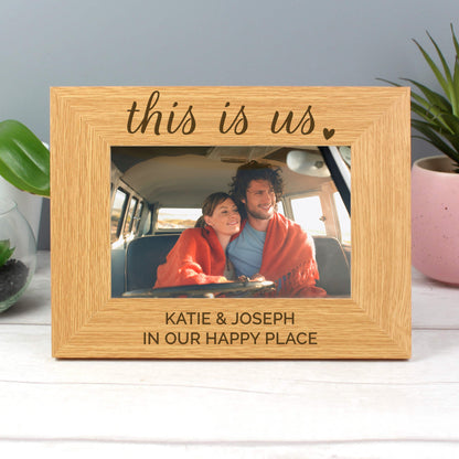 Personalised 'This Is Us' 6x4 Landscape Wooden Photo Frame