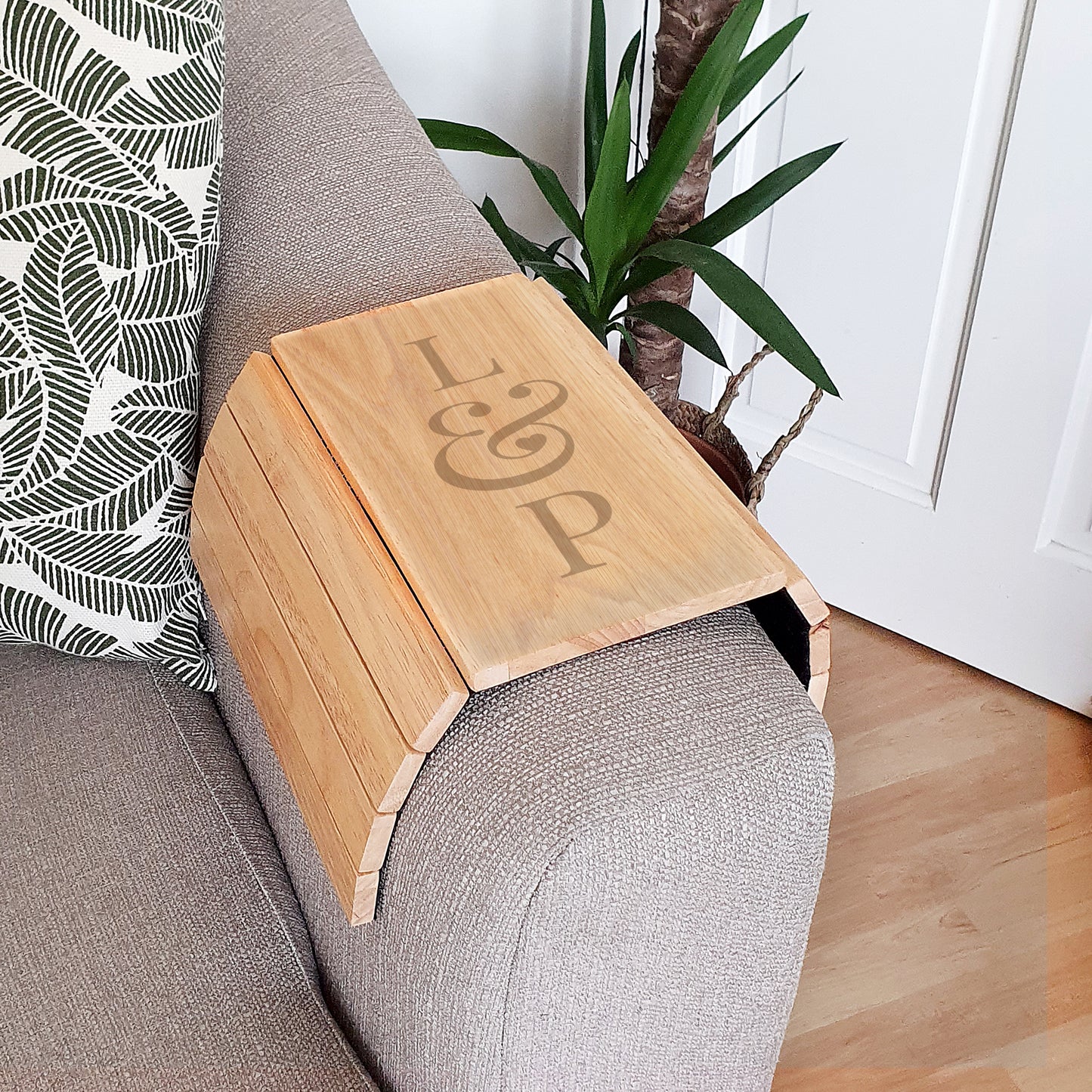 Personalised Initials Wooden Sofa Tray