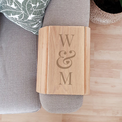 Personalised Initials Wooden Sofa Tray