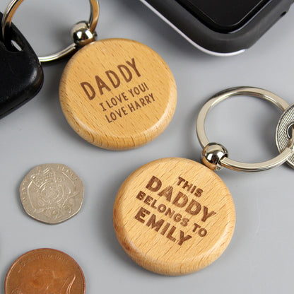 Personalised This...Belongs To Wooden Keyring