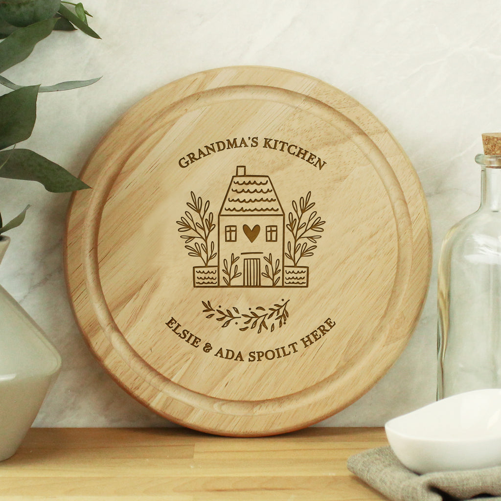 Personalised HOME Round Chopping Board