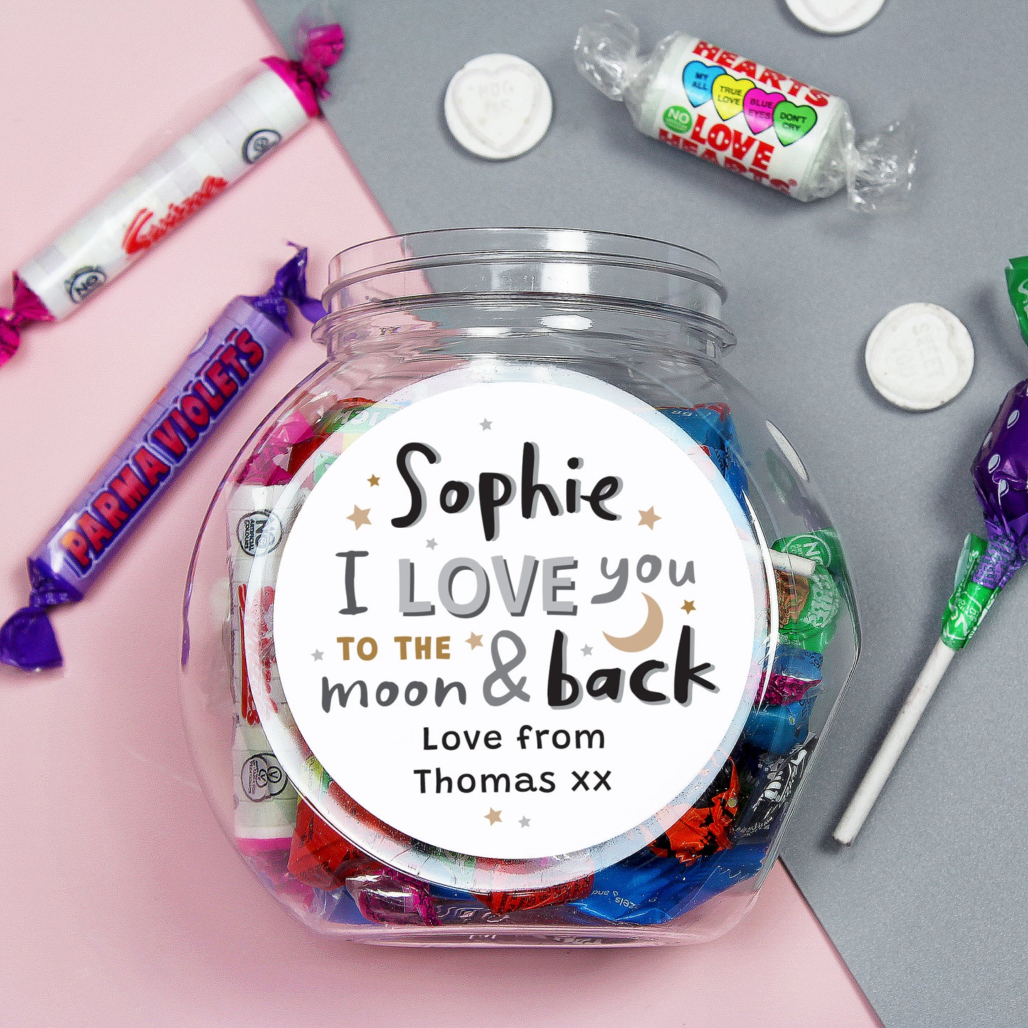 Personalised To the Moon and Back Sweet Jar