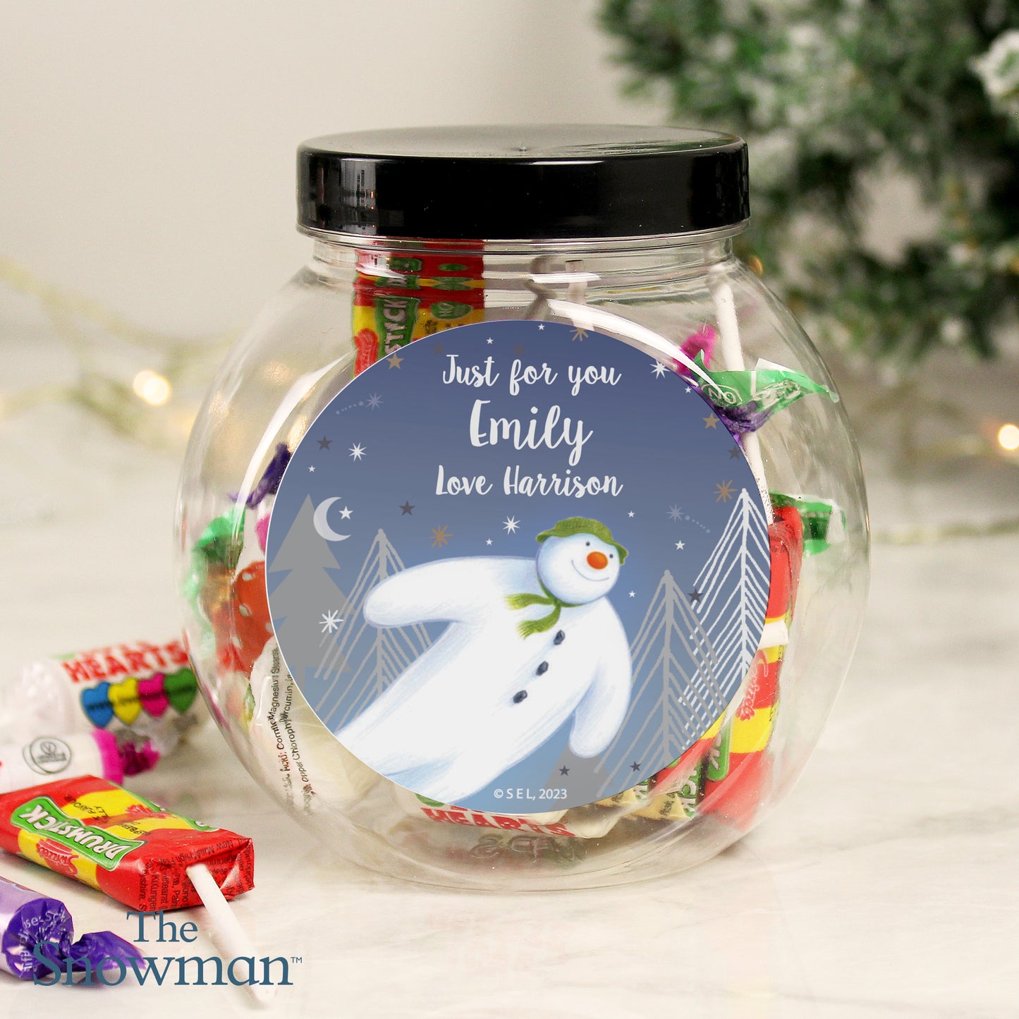 Personalised The Snowman Magical Adventure Sweet Jar