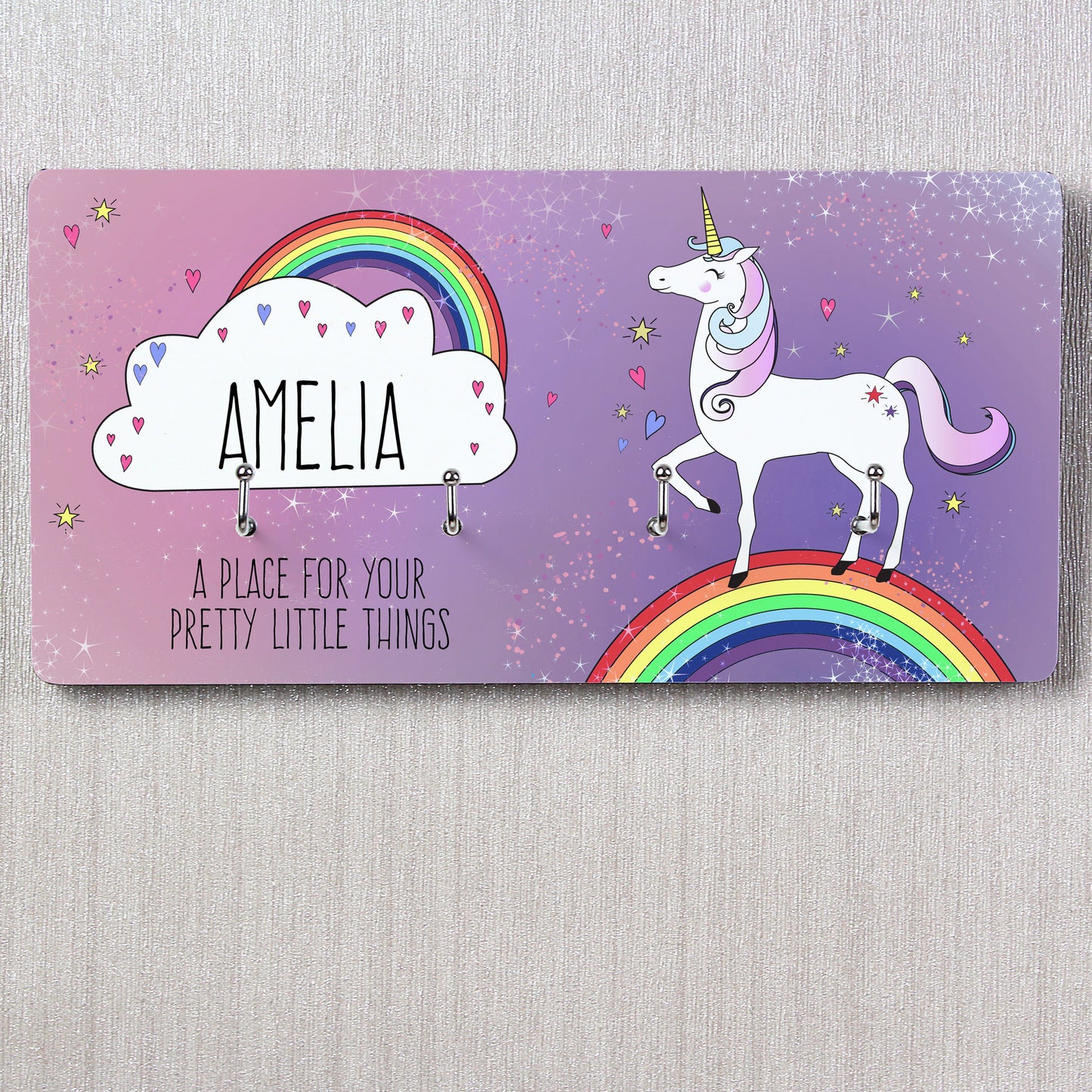 Personalised Unicorn Jewellery Hooks