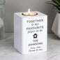 Personalised Home White Wooden Tea light Holder