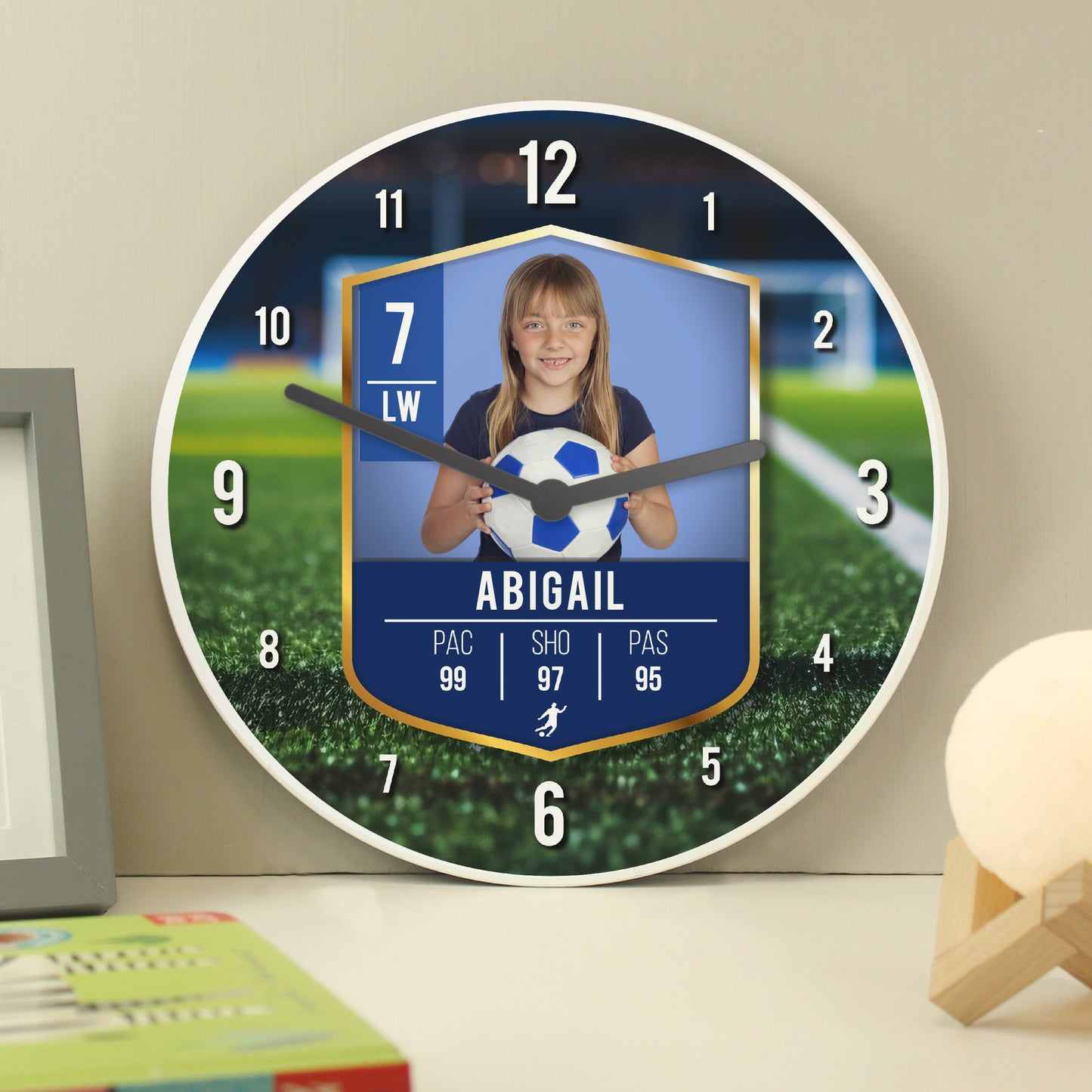 Personalised Football Photo Upload Childrens Clock