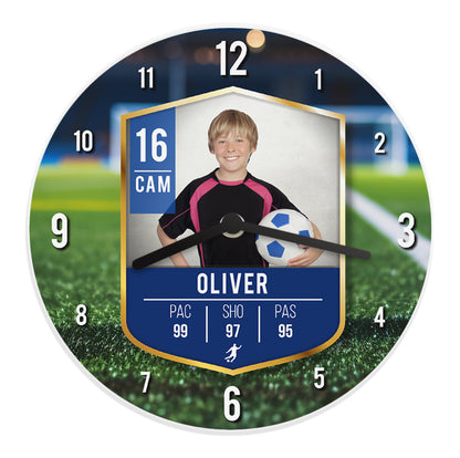 Personalised Football Photo Upload Childrens Clock