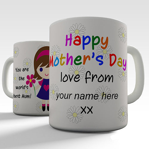 Flower Girl Mothers Day Personalised Mug