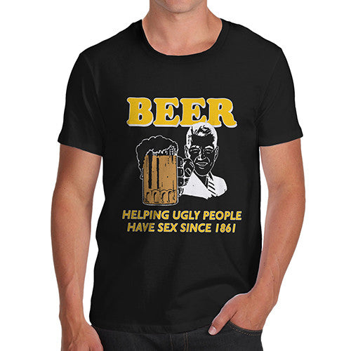 Men's Beer Helping Ugly People Funny T-Shirt