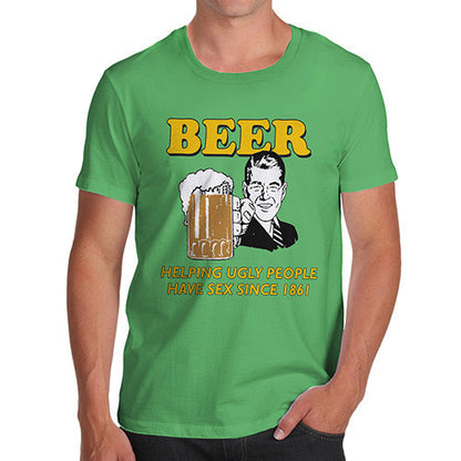 Men's Beer Helping Ugly People Funny T-Shirt