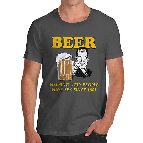 Men's Beer Helping Ugly People Funny T-Shirt