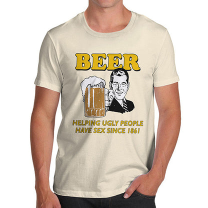 Men's Beer Helping Ugly People Funny T-Shirt