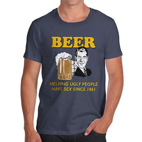 Men's Beer Helping Ugly People Funny T-Shirt