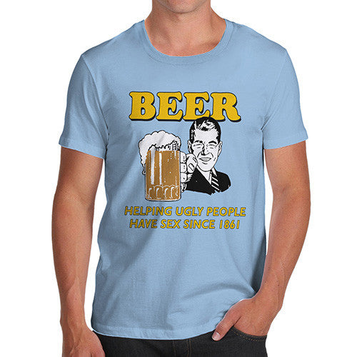 Men's Beer Helping Ugly People Funny T-Shirt