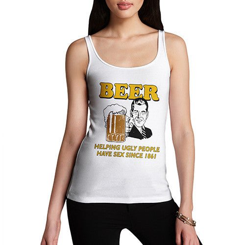 Women's Beer Helping Ugly People Funny Tank Top