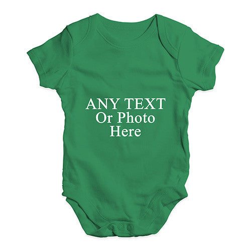 Personalised Design Your Own Wording Photo Baby Unisex Baby Grow Bodysuit