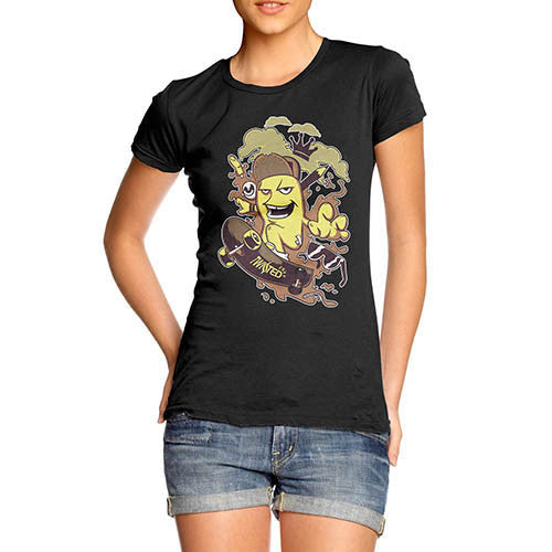 Skateboarding Sausage Funny Women's T-Shirt