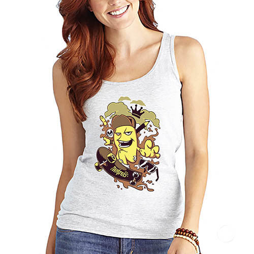 Skateboarding Sausage Women's Funny Tank Top