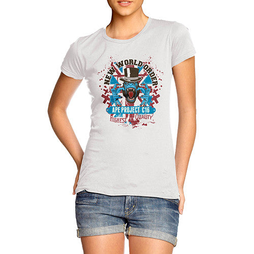 World Order Ape Project Womens Graphic T-Shirt
