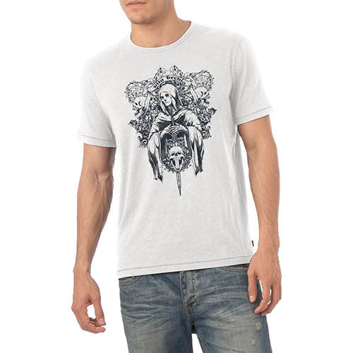 Mens Gothic Skull Vita Brevis Graphic T-Shirt