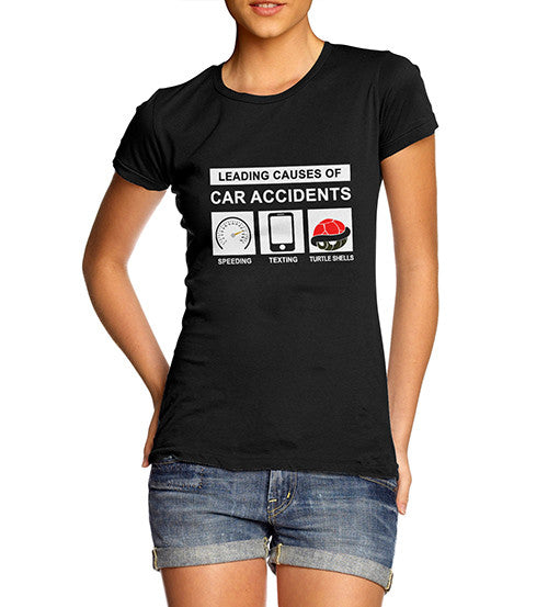 Women's Leading Causes Of Car Accidents Funny T-Shirt
