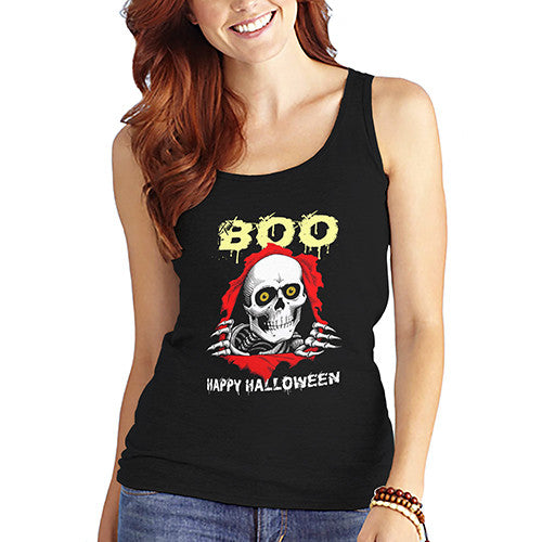 Womens Happy Halloween Skull Tank Top