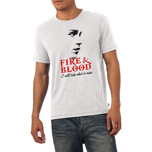 Mens Graphic Fire & Blood T-Shirt