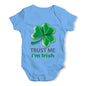 Baby Boy Clothes Trust Me I'm Irish Baby Unisex Baby Grow Bodysuit 12-18 Months Blue