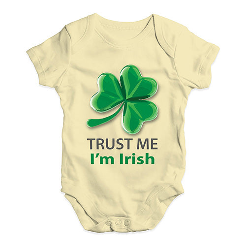 Funny Infant Baby Bodysuit Trust Me I'm Irish Baby Unisex Baby Grow Bodysuit 6-12 Months Lemon