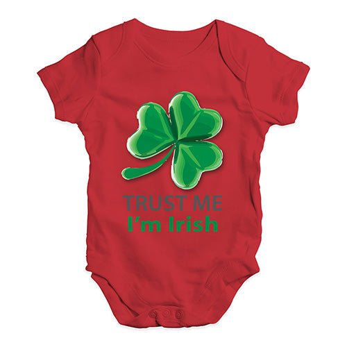 Funny Infant Baby Bodysuit Onesies Trust Me I'm Irish Baby Unisex Baby Grow Bodysuit 12-18 Months Red