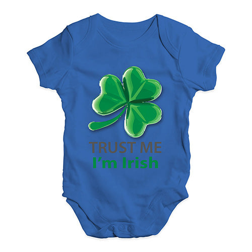 Bodysuit Baby Romper Trust Me I'm Irish Baby Unisex Baby Grow Bodysuit 6-12 Months Royal Blue